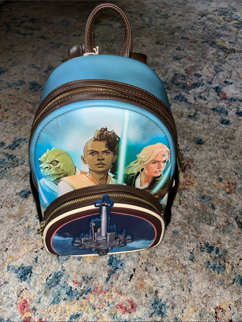 Loungefly Blue and Brown Star Heroes Mini Backpack